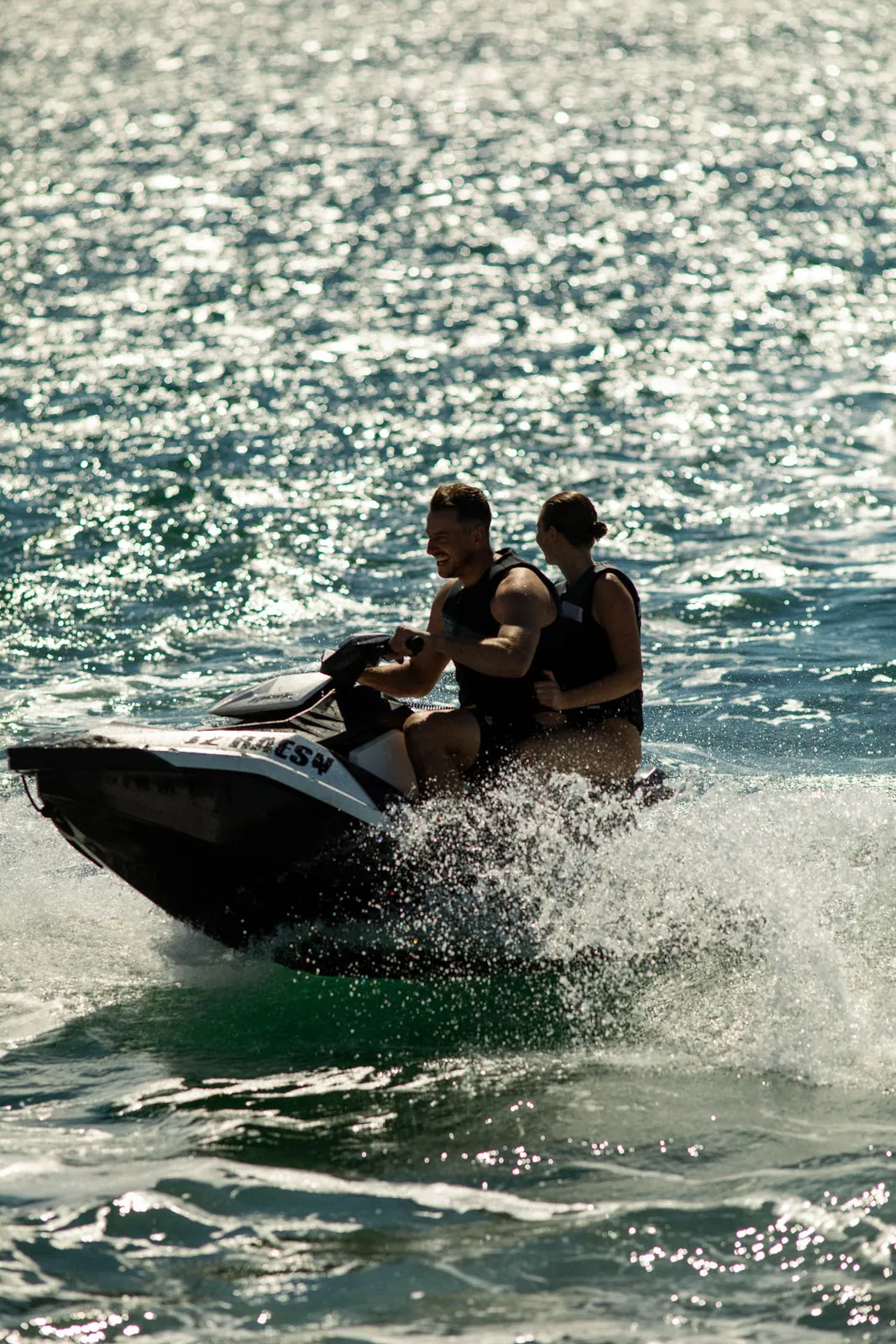 M/Y Sea Raes, on the jet ski